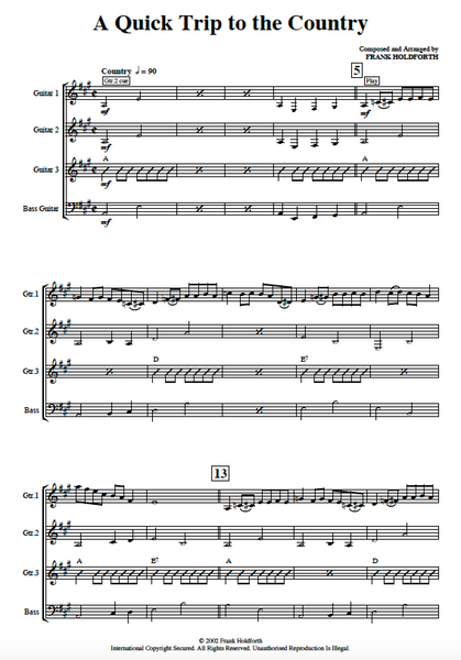 Guitar Ensemble sheet music Level 2 Pack 1
