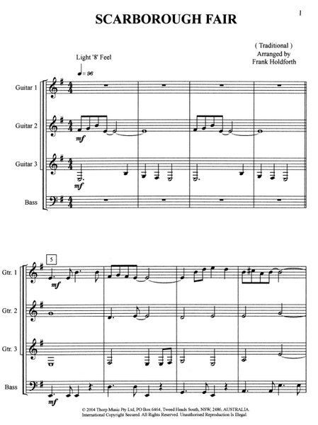 Guitar Ensemble sheet music Level 1 Pack 2