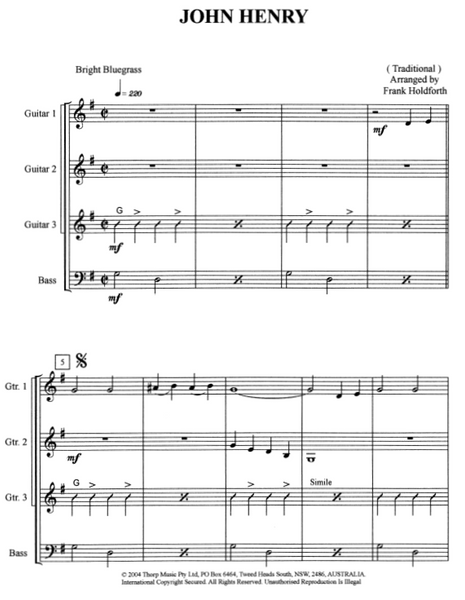 Guitar Ensemble sheet music Level 1 Pack 2