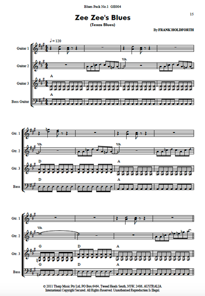 Guitar Ensemble sheet music Blues Pack Level 2 Pack 1