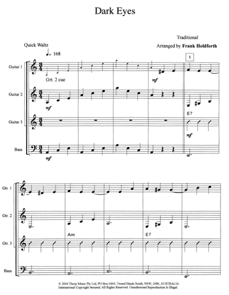 Guitar Ensemble sheet music Level 1 Pack 1