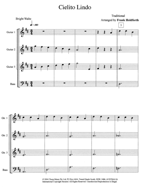Guitar Ensemble sheet music Level 1 Pack 1