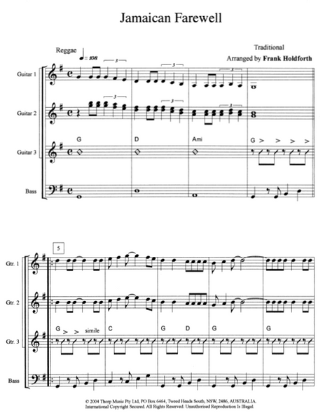 Guitar Ensemble sheet music Level 1 Pack 1
