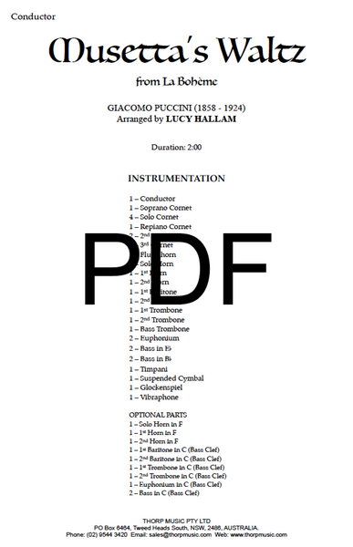 Musetta's Waltz - PDF