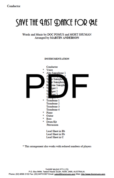 Save the Last Dance for Me - PDF
