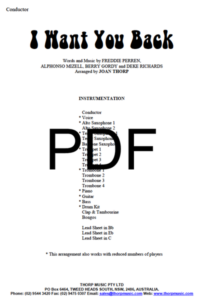 I Want You Back - PDF