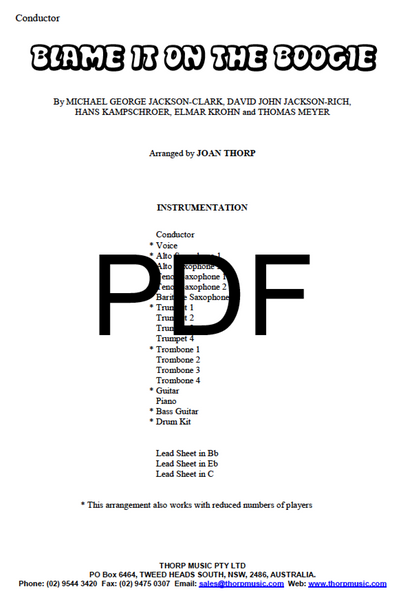Blame it on the Boogie - PDF