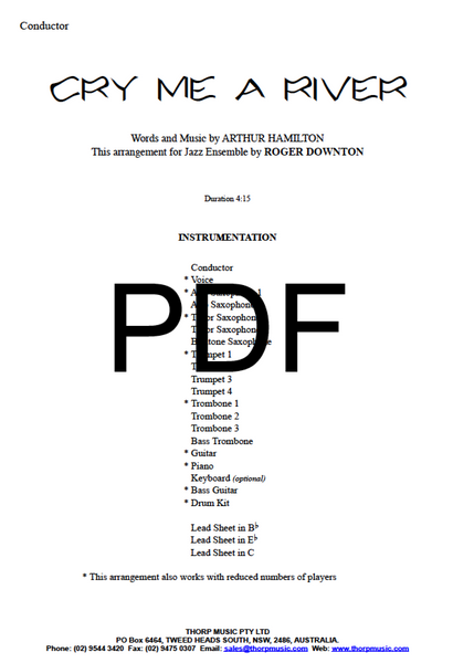 Cry Me a River - PDF