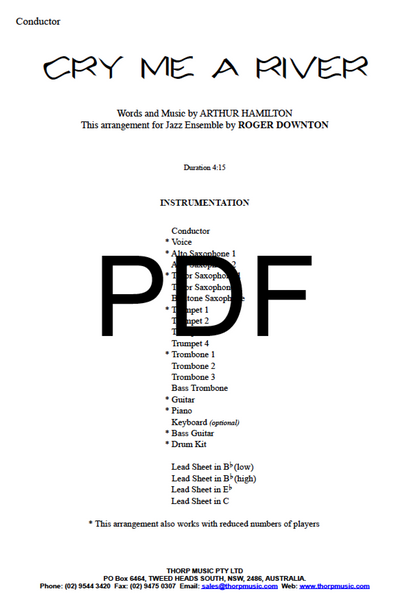 Cry Me a River - PDF