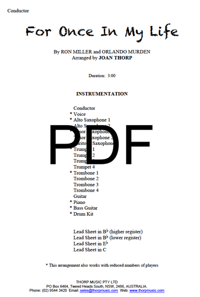 For Once In My Life - PDF