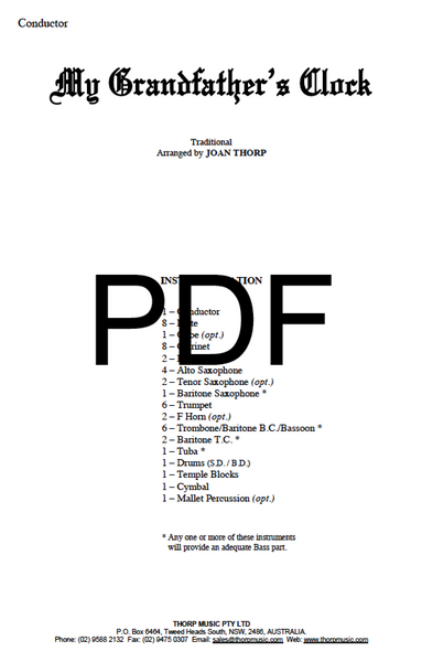 My Grandfathers Clock - PDF