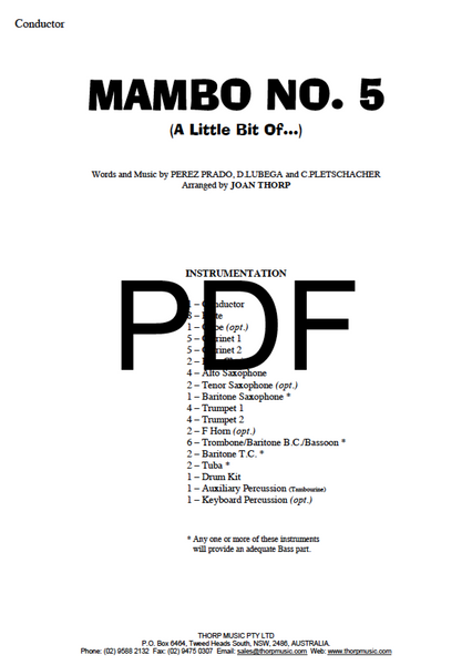 Mambo No.5 (..a little bit of) - PDF