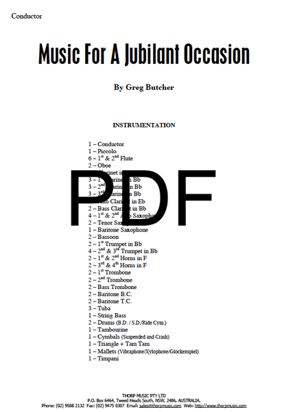 Music for a Jubilant Occasion - PDF