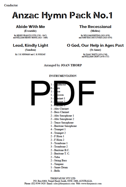 Anzac Hymn Pack No.1 - PDF