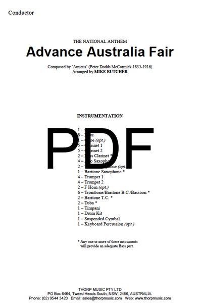 Advance Australia Fair - PDF