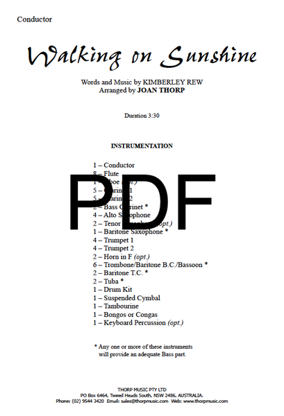 Walking On Sunshine - PDF