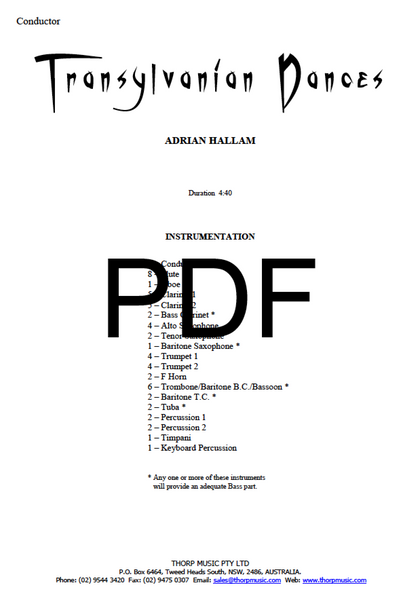 Transylvanian Dances - PDF