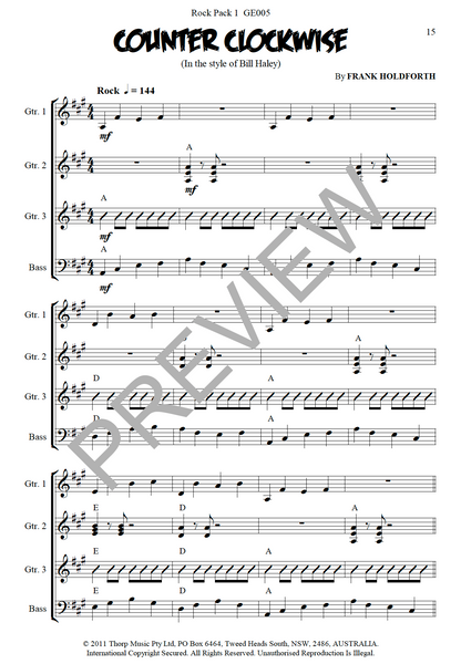 Guitar Ensemble sheet music Rock Pack 1 Level 1