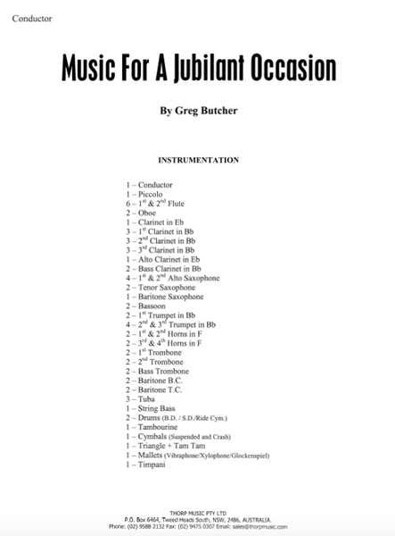 Music for a Jubilant Occasion