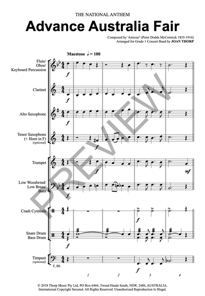 Advance Australia Fair (Grade 1)