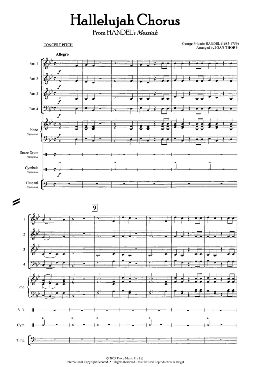 Hallelujah Chorus Thorp Music