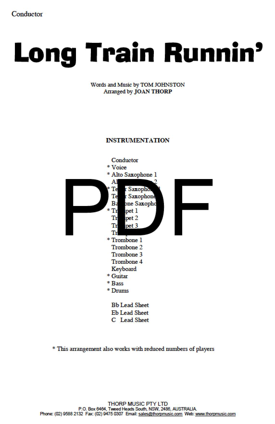 Long Train Runnin' - PDF