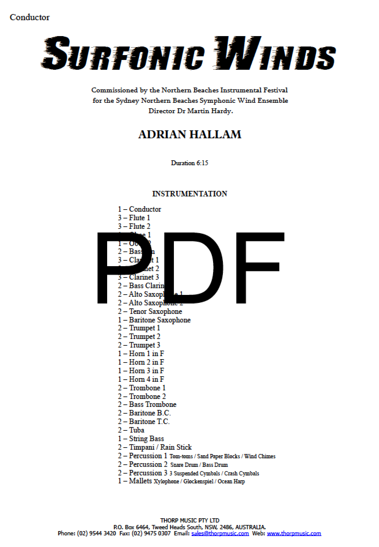 Surfonic Surfonic Winds - PDF – Thorp Music