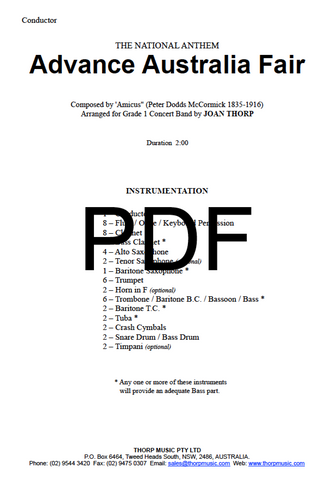 Advance Australia Fair (Grade 1) - PDF