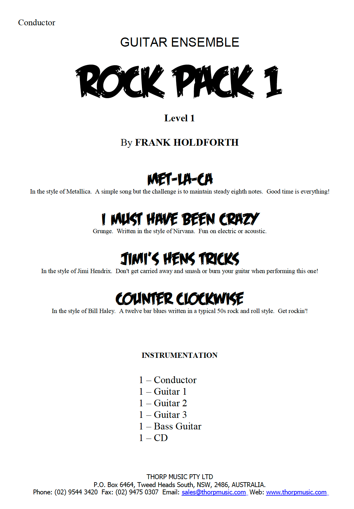 Guitar Ensemble sheet music Rock Pack 1 Level 1
