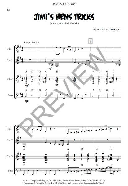 Guitar Ensemble sheet music Rock Pack 1 Level 1