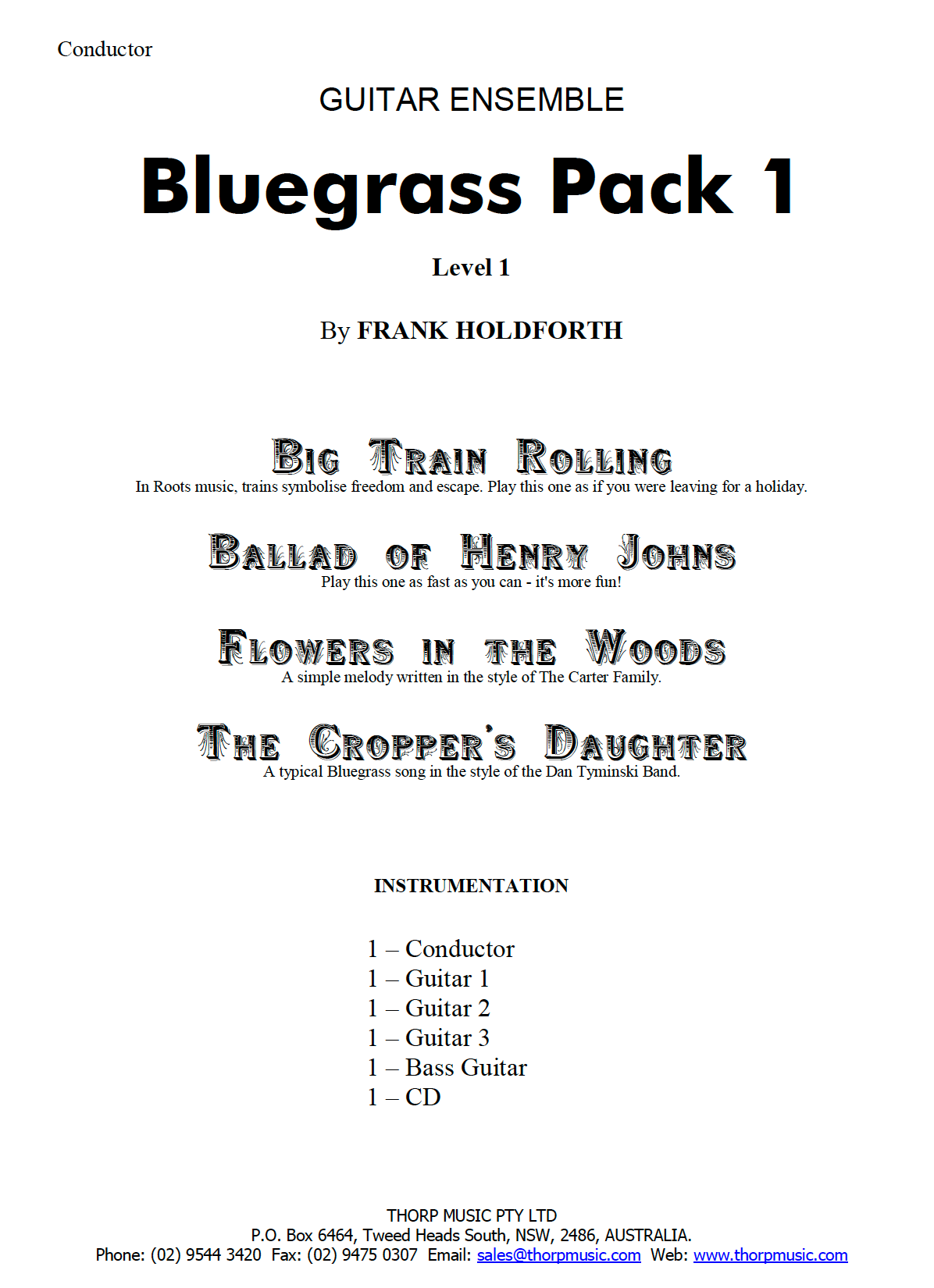 Guitar Ensemble sheet music Bluegrass Pack 1 Level 1