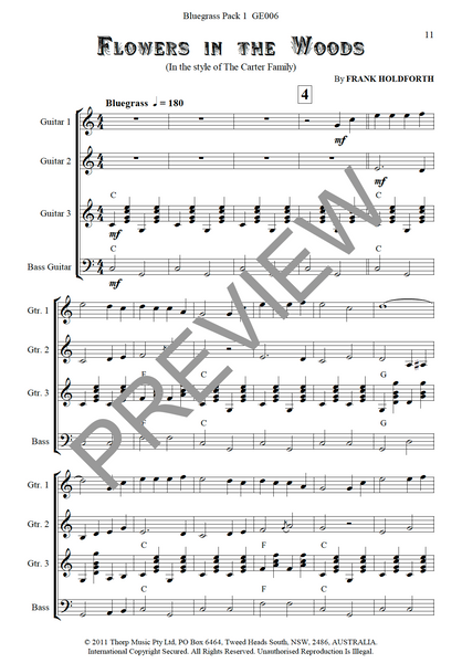 Guitar Ensemble sheet music Bluegrass Pack 1 Level 1 - PDF