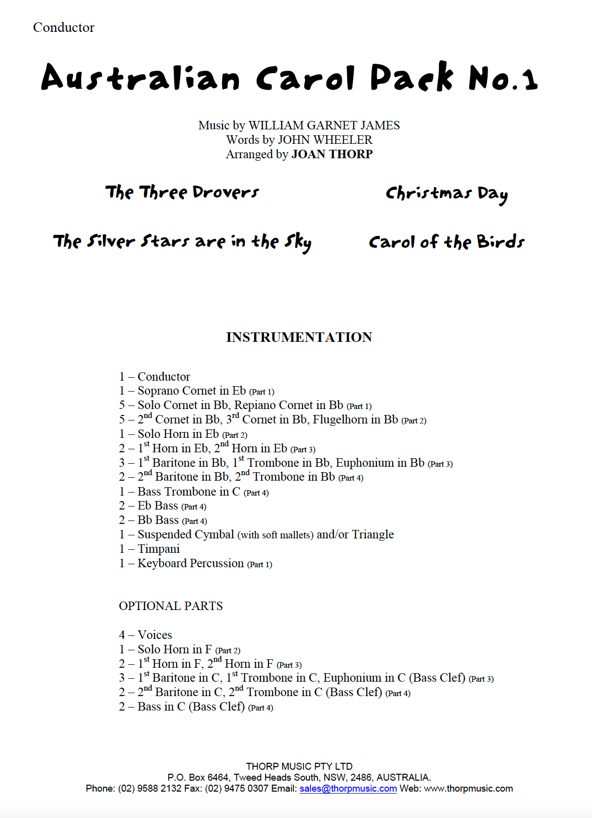 Australian Carol Pack No.1