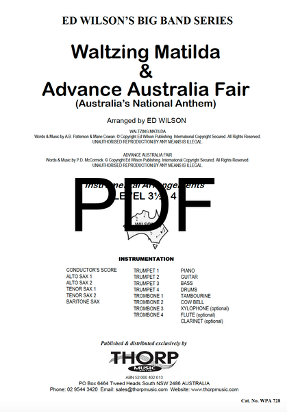 Waltzing Matilda & Advance Australia Fair - PDF