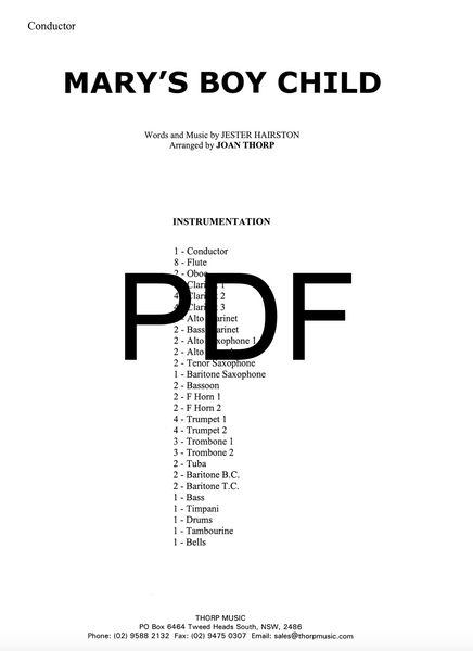 Mary's Boy Child - PDF